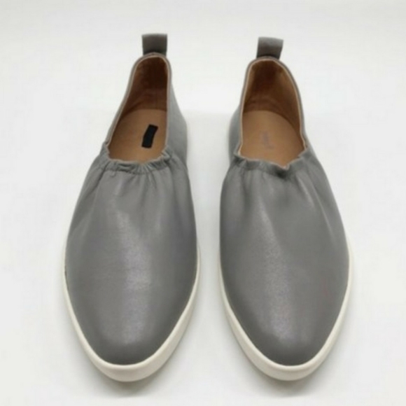 PURE JILL Gray Leather Almond Toe Loafers 7.5 - Picture 3 of 3